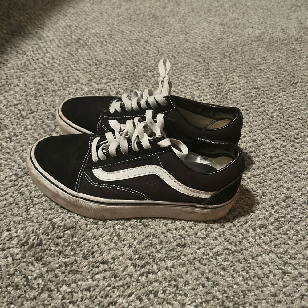 Black platform Vans